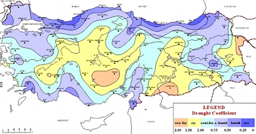 Карта климатических зон Турции