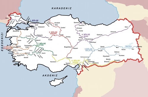 Карта железных дорог Турции