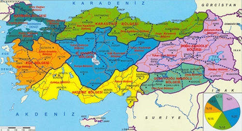 Карта регионов Турции