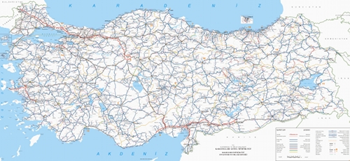 Карта автодорог Турции